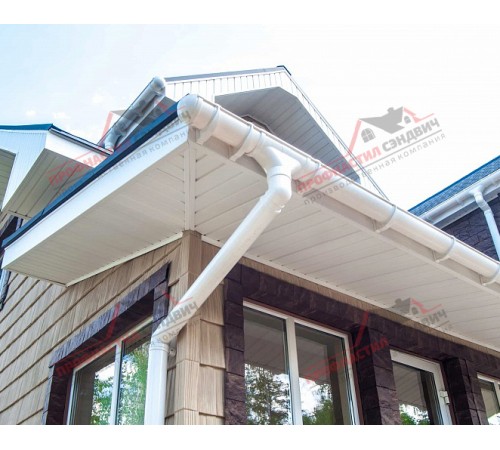 Купить софит металлический без перфорации 0,5 Velur с пленкой RAL 9003 