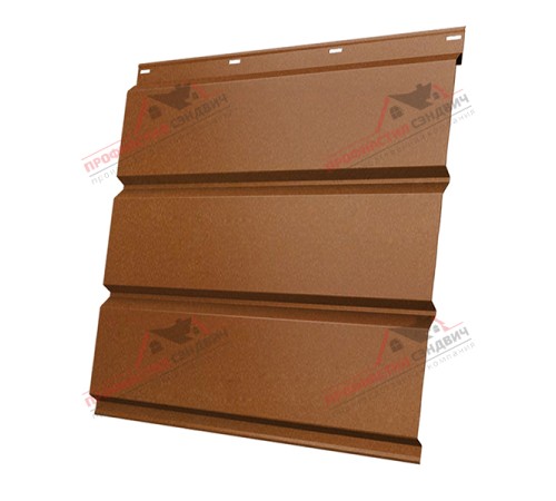 Купить софит металлический без перфорации 0,5 Quarzit с пленкой Cuprum Steel 