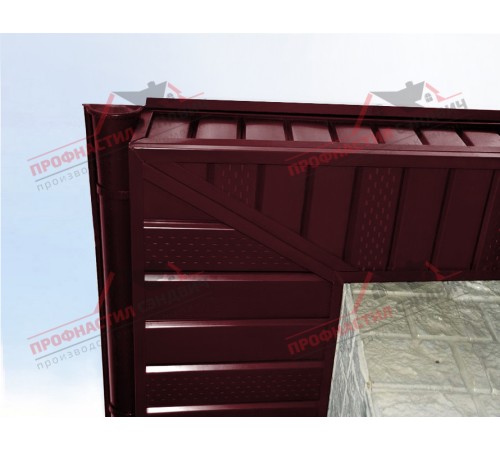 Купить софит металлический центральная перфорация 0,4 PE с пленкой RAL 3005 