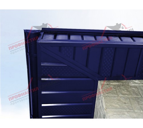 Купить софит металлический центральная перфорация 0,45 PE с пленкой RAL 5002  