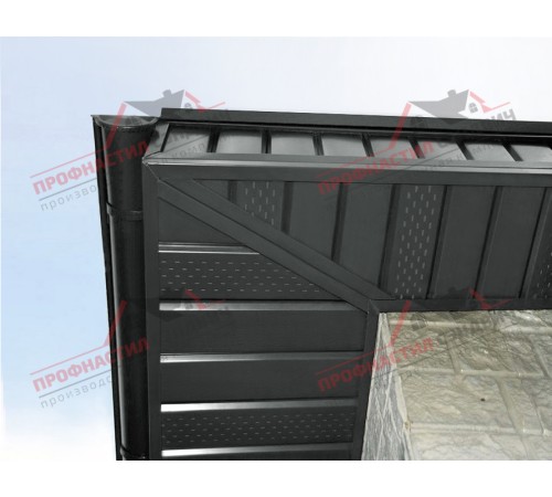 Купить софит металлический центральная перфорация 0,45 PE с пленкой RAL 7005  