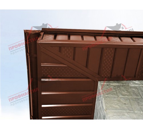 Купить софит металлический центральная перфорация 0,45 PE с пленкой RAL 8004  