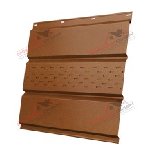 Софит металлический центральная перфорация 0,5 Quarzit с пленкой Cuprum Steel