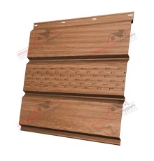 Софит металлический центральная перфорация 0,45 Print Elite с пленкой Honey Wood