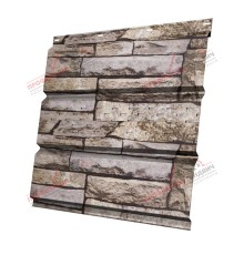 Софит металлический центральная перфорация 0,45 Print Elite с пленкой Sand Stone