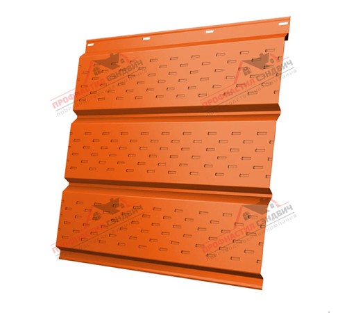 Купить софит металлический полная перфорация 0,45 PE с пленкой RAL 2004 