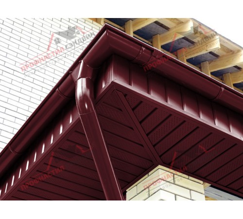 Купить софит металлический полная перфорация 0,5 Satin с пленкой RAL 3005 