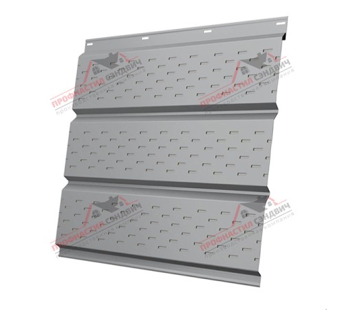 Купить софит металлический полная перфорация 0,45 Drap с пленкой RAL 7004 
