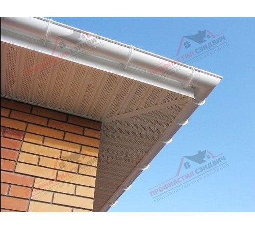 Купить софит металлический полная перфорация 0,5 Velur с пленкой RAL 9003 