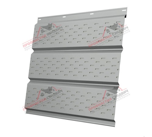 Купить софит металлический полная перфорация 0,5 Satin с пленкой RAL 9006 