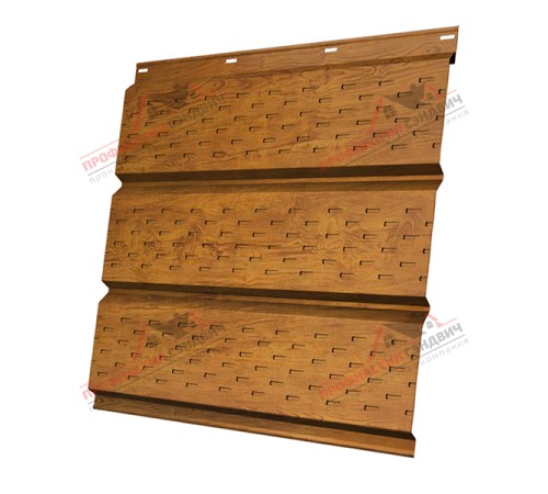 Купить софит металлический полная перфорация 0,4 Print Premium с пленкой Golden Wood 