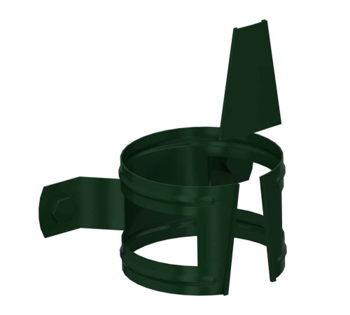 Купить держатель трубы D100-0.6 (на дерево) Пластизол двухсторонний RAL6005 