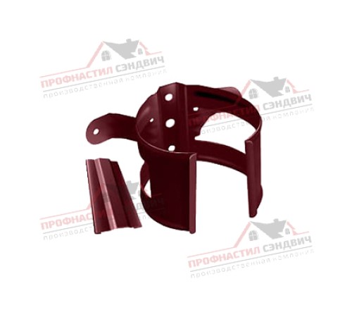 Купить хомут трубы металлический на дерево ПВХ бордо RAL 3005 