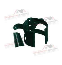 Хомут трубы металлический на дерево ПВХ зелёный RAL 6005