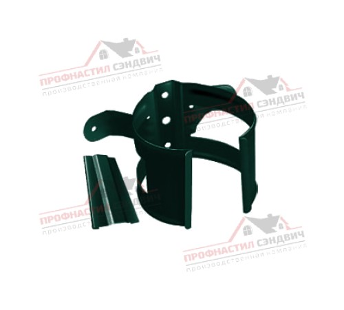 Купить хомут трубы металлический на дерево ПВХ зелёный RAL 6005 