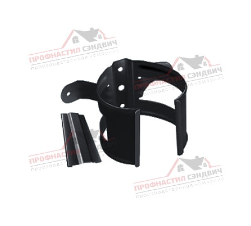 Купить хомут трубы металлический на дерево GL ПВХ графит RAL 7024 