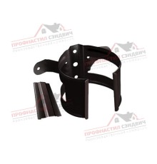 Хомут трубы металлический на дерево ПВХ шоколадный RAL 8017