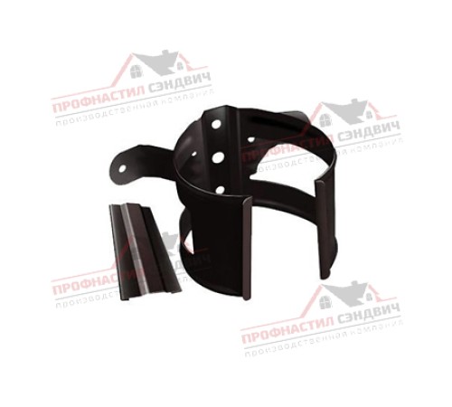 Купить хомут трубы металлический на дерево ПВХ шоколадный RAL 8017 