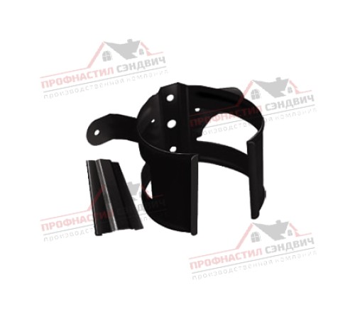 Купить хомут трубы металлический на дерево ПВХ коричневый RR 32 