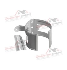 Хомут трубы металлический на дерево ПВХ белый