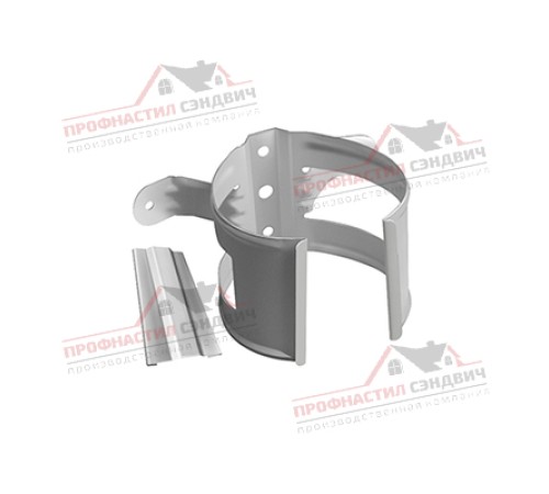 Купить хомут трубы металлический на дерево ПВХ белый 