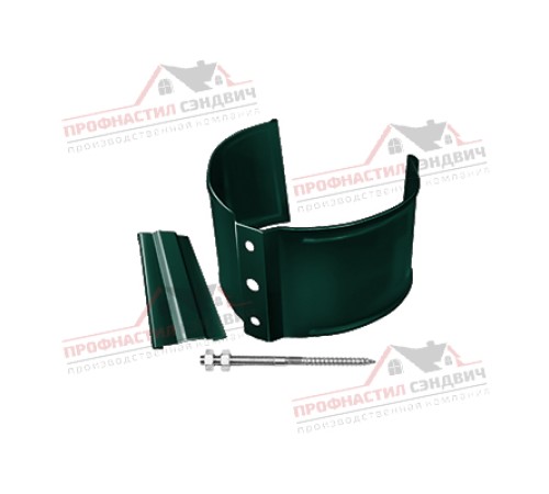 Купить хомут трубы металлический на камень ПВХ зелёный RAL 6005 