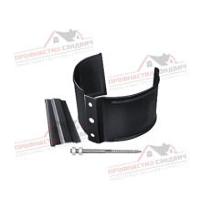 Хомут трубы металлический на камень GL ПВХ графит RAL 7024