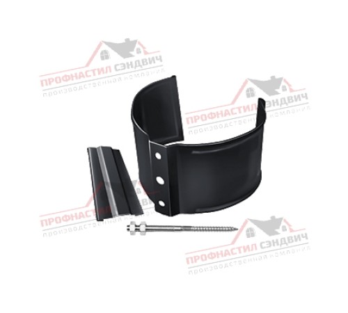 Купить хомут трубы металлический на камень GL ПВХ графит RAL 7024 