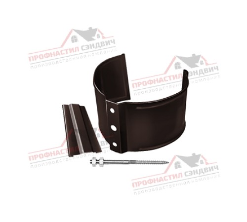 Купить хомут трубы металлический на камень ПВХ шоколадный RAL 8017 