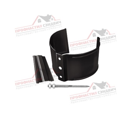 Купить хомут трубы металлический на камень ПВХ коричневый RR 32 