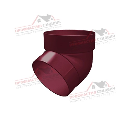 Купить колено трубы 67 град. ПВХ бордо RAL 3005 