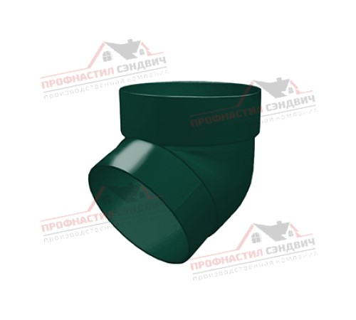 Купить колено трубы 67 град. ПВХ зелёный RAL 6005 