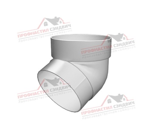 Купить колено трубы 67 град. ПВХ белое 