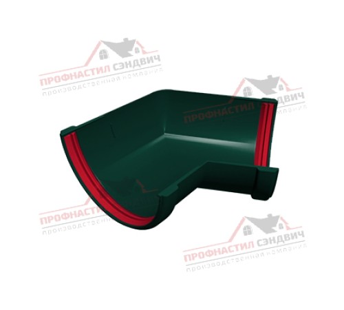 Купить угол желоба 135 град. универсальный ПВХ зелёный RAL 6005 