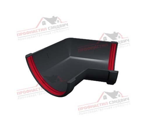 Купить угол желоба 135 град. универсальный ПВХ графит RAL 7024 