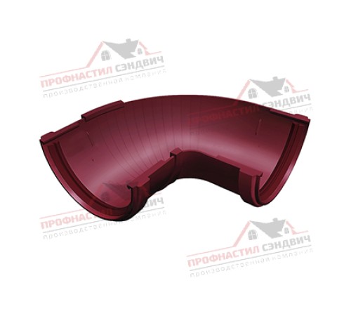 Купить угол желоба составной 90-150 град. ПВХ бордо RAL 3005 