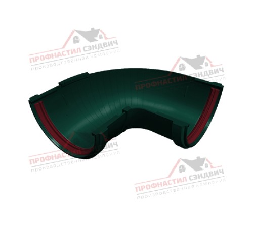 Купить угол желоба составной 90-150 град. ПВХ зелёный RAL 6005 