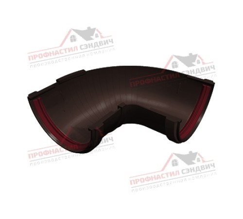 Купить угол желоба составной 90-150 град. ПВХ шоколадный RAL 8017 