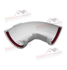 Угол желоба составной 90-150 град. ПВХ белый