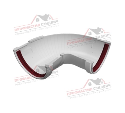 Купить угол желоба составной 90-150 град. ПВХ белый 