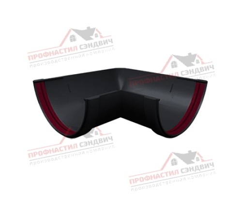 Купить угол желоба 90 град. универсальный ПВХ графит RAL 7024 