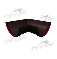 Угол желоба 90 град. универсальный ПВХ шоколадный RAL 8017