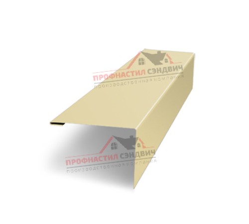 Купить нащельник (для калиток и ворот) 25х35 жалюзи Milan, Tokyo, Palermo 0,45 PE с пленкой RAL 1014 слоновая кость (L1,68) 