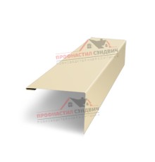 Нащельник (для калиток и ворот) 25х35 жалюзи Milan, Tokyo, Palermo 0,45 PE с пленкой RAL 1015 светлая слоновая кость (L1,68)