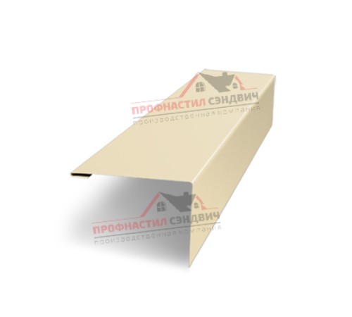 Купить нащельник (для калиток и ворот) 25х35 жалюзи Milan, Tokyo, Palermo 0,45 PE с пленкой RAL 1015 светлая слоновая кость (L1,68) 