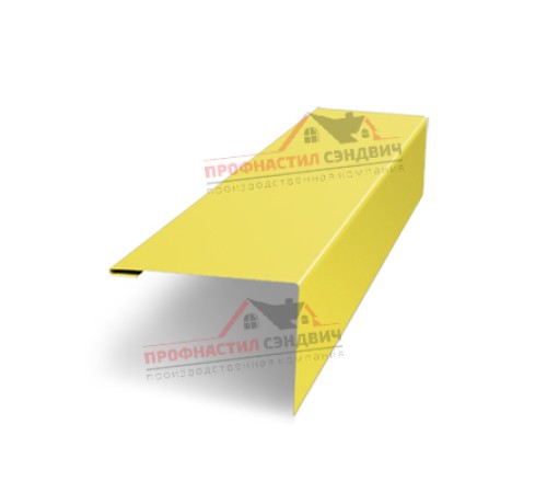 Купить нащельник (для калиток и ворот) 25х35 жалюзи Milan, Tokyo, Palermo 0,45 PE с пленкой RAL 1018 цинково-желтый (L1,68) 