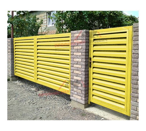 Купить нащельник (для калиток и ворот) 25х35 жалюзи Milan, Tokyo, Palermo 0,45 PE с пленкой RAL 1018 цинково-желтый (L1,68) 
