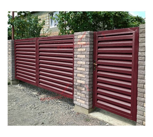 Купить нащельник (для калиток и ворот) 25х35 жалюзи Milan, Tokyo, Palermo 0,45 PE с пленкой RAL 3005 красное вино (L1,68) 