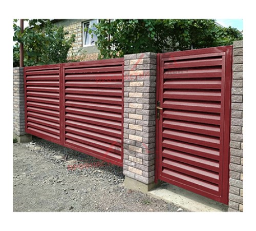 Купить нащельник (для калиток и ворот) 25х35 жалюзи Milan, Tokyo, Palermo 0,5 Satin с пленкой RAL 3011 коричнево-красный (L1,68) 