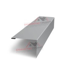 Нащельник (для калиток и ворот) 25х35 жалюзи Milan, Tokyo, Palermo 0,45 Drap RAL 7004 сигнальный серый (L1,68)